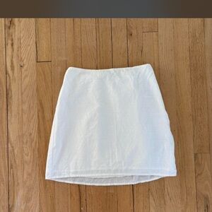 Abercrombie & Fitch White Linen-Blend Mini Skirt